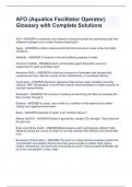 AFO &lpar;Aquatics Facilitator Operator&rpar; Glossary with Complete Solutions