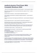 medical physics Final Exam With Complete Solutions 2024