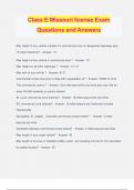 Missouri Class E Driver's License Bundled Exams Questions and Answers 100% Verified and Updated 2024 | Graded A