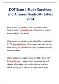 DOT Exam | Study Questions and Answers Graded A+ Latest 2024