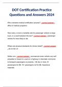 DOT Certification Practice Questions and Answers 2024
