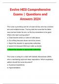Evolve HESI Comprehensive Exams | Questions and Answers 2024
