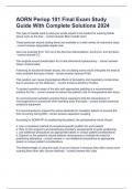 AORN Periop 101 Final Exam Study Guide With Complete Solutions 2024