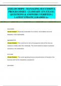 AXELOS MSP® - MANAGING SUCCESSFUL  PROGRAMMES - GLOSSARY (EN) EXAM |  QUESTIONS & ANSWERS (VERIFIED) |  LATEST UPDATE | GRADED A+