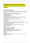Cybersecurity Essentials Final Exam Questions and Correct Answers 2024&comma; 100&percnt; Correct&period;
