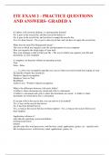 ITE EXAM 2 - PRACTICE QUESTIONS AND ANSWERS- GRADED A