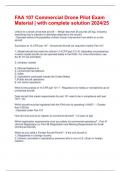 FAA 107 Commercial Drone Pilot Exam Material &vert; with complete solution 2024&sol;25