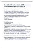 Cvent Certification Exam 2024 Questions and Answers&lpar;rated A&rpar;