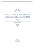 Depression/Bipolar/Mania/Suicide (Mental Health Test #2)
