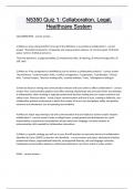 N5350 Quiz 1 Collaboration&comma; Legal&comma; Healthcare System Questions and answers latest update 