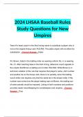 2024 NFHS Baseball Part I Test &lpar;WIAA&rpar; Questions and Answers