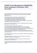 CVENT Event Management ADVANCED Exam Questions & Answers 100&percnt; Accurate&excl; 