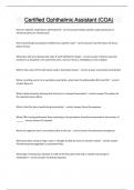 Certified Ophthalmic Assistant &lpar;COA&rpar; Questions and answers latest update 