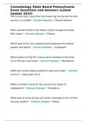 Cosmetology State Board Pennsylvania Exam Questions and Answers &lpar;Latest Update 2024&rpar;