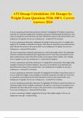 ATI Dosage Calculations 3&period;0&colon; Dosages by Weight Exam Questions With 100&percnt; Correct Answers 2024