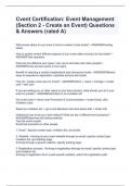 Cvent Certification&colon; Event Management &lpar;Section 2 - Create an Event&rpar; Questions & Answers &lpar;rated A&rpar;