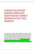 CONTRACTING OFFICER  WARRANT BOARD WITH QUESTIONS AND CORRECT  ANSWERS &lbrack;ACTUAL 100&percnt;&rsqb;  GRADED A&plus;
