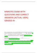 MNN3701 EXAM WITH  QUESTIONS AND CORRECT  ANSWERS [ACTUAL 100%]  GRADED A+