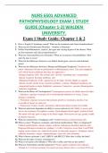 NURS 6501 ADVANCED  PATHOPHYSIOLOGY EXAM 1 STUDY  GUIDE &lpar;Chapter 1-2&rpar; WALDEN  UNIVERSITY