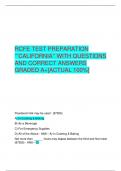 RCFE TEST PREPARATION  &OpenCurlyQuote;&rsquo;&rsquo;CALIFORNIA&rsquo;&rsquo; WITH QUESTIONS  AND CORRECT ANSWERS  GRADED A&plus;&lbrack;ACTUAL 100&percnt;&rsqb;
