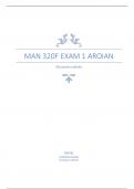 MAN 320F Exam 1 Aroian
