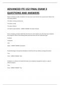 ADVANCED ITE 152 FINAL EXAM 3 QUESTIONS AND ANSWERS