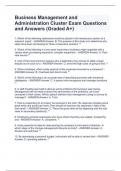 Business Management and Administration Cluster Exam Questions and Answers (Graded A+)