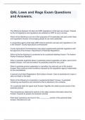 QAL Laws and Regs Exam Questions and Answers