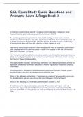 QAL Exam Study Guide Questions and Answers- Laws & Regs Book 2