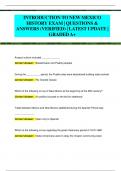 NEW MEXICO HISTORY EXAM PACKAGE &vert; QUESTIONS & ANSWERS &lpar;VERIFIED&rpar; &vert; LATEST UPDATE &vert; GRADED A&plus;