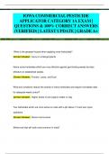 IOWA COMMERCIAL PESTICIDE  APPLICATOR CATEGORY 1A EXAM |  QUESTIONS & 100% CORRECT ANSWERS  (VERIFIED) | LATEST UPDATE | GRADEA+ 