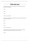 TEAS math&colon; test 1 Questions and answers latest update 