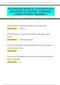 MASTER MECHANICAL LICENSE EXAM &vert;  QUESTIONS & ANSWERS &lpar;VERIFIED&rpar; &vert;  LATEST UPDATE &vert; GRADED A&plus; 