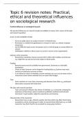 Practical, ethical and theoretical influences on sociological research