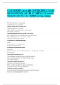 CATEGORY 3A&plus;3B PESTICIDE EXAM QUESTIONS WITH COMPLETE 100&percnt; VERIFIED SOLUTIONS 2024&sol;2025
