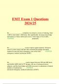 EMT Exam 1 Questions 2024/25