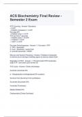 ACS Biochemistry Final Review - Semester 2 Exam 2024 / Graded A