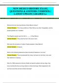 NEW MEXICO HISTORY EXAM &vert;  QUESTIONS & ANSWERS &lpar;VERIFIED&rpar; &vert;  LATEST UPDATE &vert; GRADED A&plus;