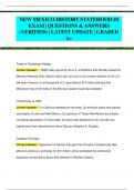 NEW MEXICO HISTORY STATEHOOD &num;4 EXAM &vert; QUESTIONS & ANSWERS  &lpar;VERIFIED&rpar; &vert; LATEST UPDATE &vert; GRADED  A&plus;