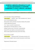 NORTH CAROLINA PHARMACY LAW EXAM &vert; QUESTIONS & ANSWERS  &lpar;VERIFIED&rpar; &vert; LATEST UPDATE &vert; GRADED  A&plus; 