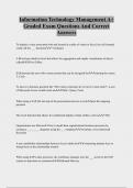 Information Technology Management A&plus;  Graded Exam Questions And Correct  Answers 