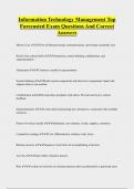 Information Technology Management Top  Forecasted Exam Questions And Correct  Answers 