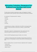Information Technology Management Key  Predicted Exam Questions And Correct  Answers