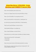 School Bus Driver UPDATED Exam  Questions and CORRECT Answers 2024
