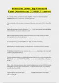 School Bus Driver Top Forecasted  Exam Questions and CORRECT Answers