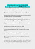 School Bus Driver Key UPDATED  Exam Questions and CORRECT Answers