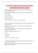 CompTIA Cybersecurity Analyst &lpar;CySA&plus;&rpar;  &lpar;CS0-002&rpar; EXAM &lpar;2024 Q&A&rpar;