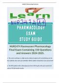 NUR2474 Rasmussen Pharmacology Final Exam Containing 150 Questions and Answers 2024-2025.