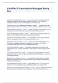 Certified Construction Manager Study Set Questions with solutions 2024