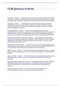 CCM glossary of terms Questions with correct Answers 2024